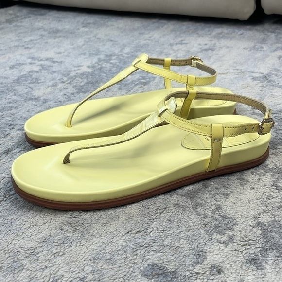 New Sam Edelman Naomi Strappy Thong Sandals Yellow Summer Beach Sz 8 - Picture 6 of 15